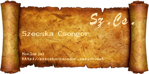 Szecska Csongor névjegykártya